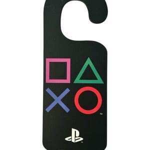 Sony Black and Red PlayStation Console Wooden Door Hanger New